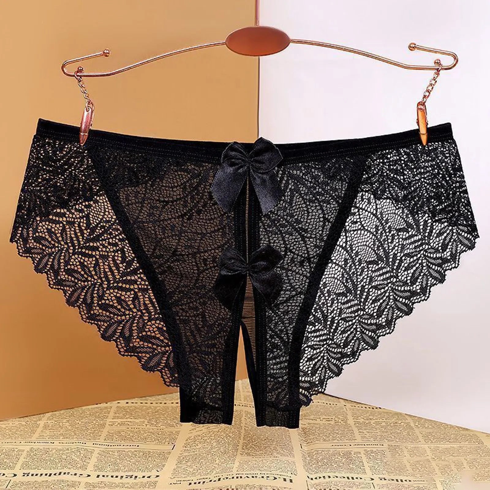 Sexy Lace Seamless Underwear Hollow Open Crotch Bow Sexy Lingeries For Women See Through Lace Hot Sexy Panties Porn Sleepwear